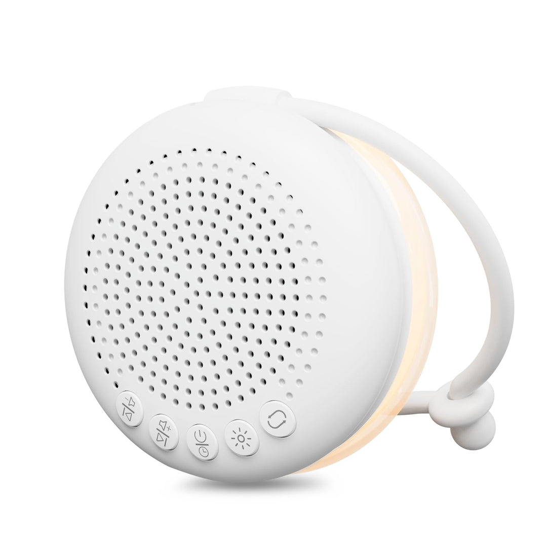 Glocusent White Noise Machine Baby mit Nachtlicht Dimmbar – 34 Klänge Weisses Rauschen Baby Tragbar,