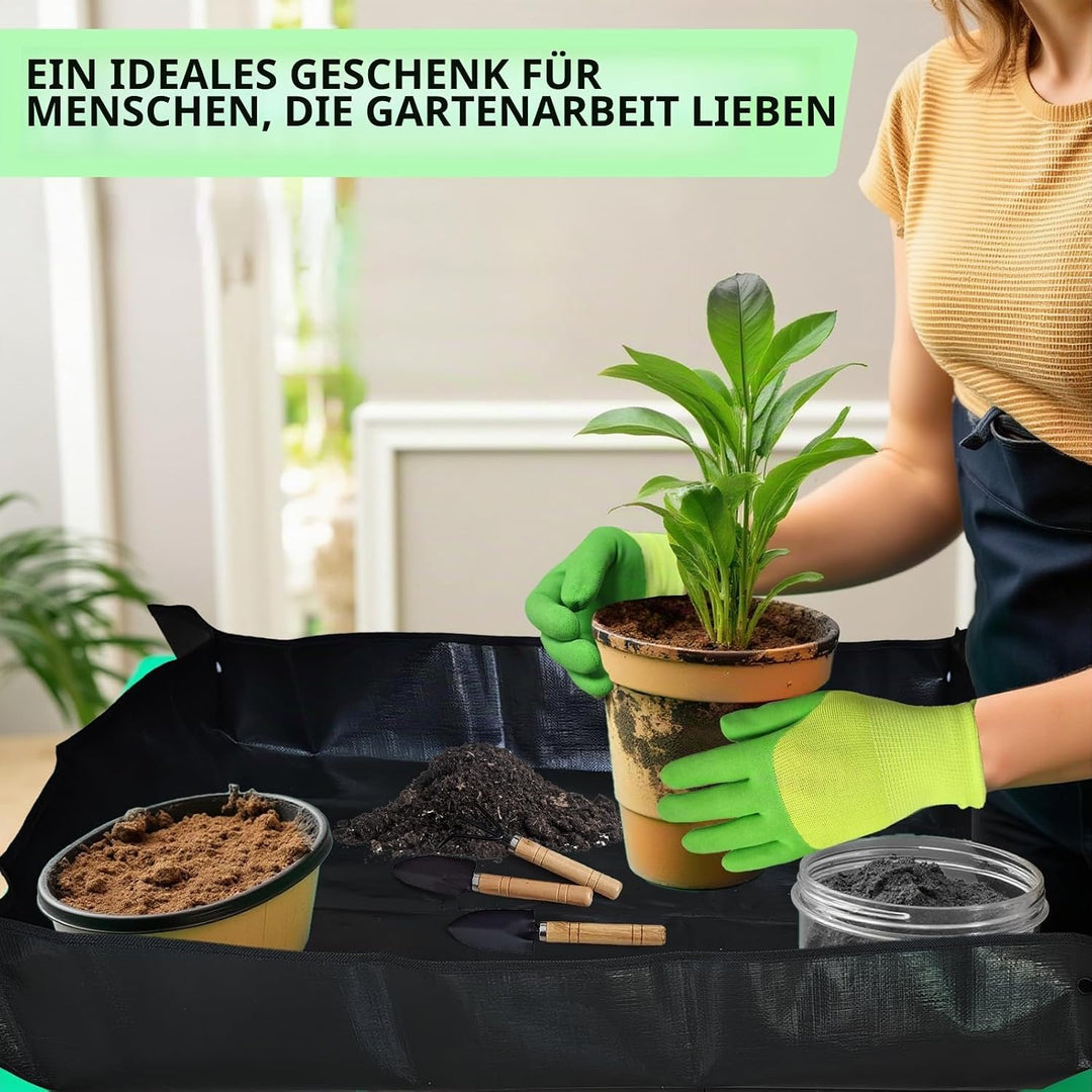 Gartenmatte Pflanzmatte,2 Stück wasserdichte Pflanzen Umtopfmatte,Faltbare Pflanzenmattemit Gartenwe