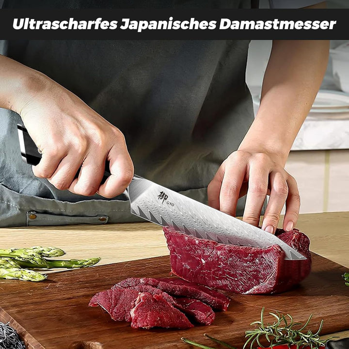 SHAN ZU Kochmesser Allzweckmesser Profi 15cm 67 Schichten Damaststahl Küchenmesser mit G10 Griff - G