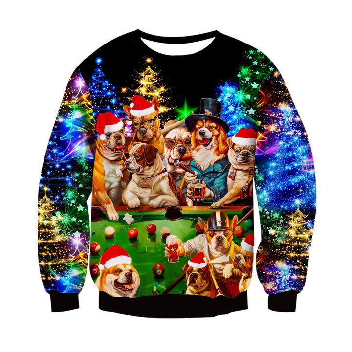 Herren Ugly Christmas Sweater Sweatshirts 3D Weihnachtspullover Damen Hässlich Weihnachten Witzig Ju