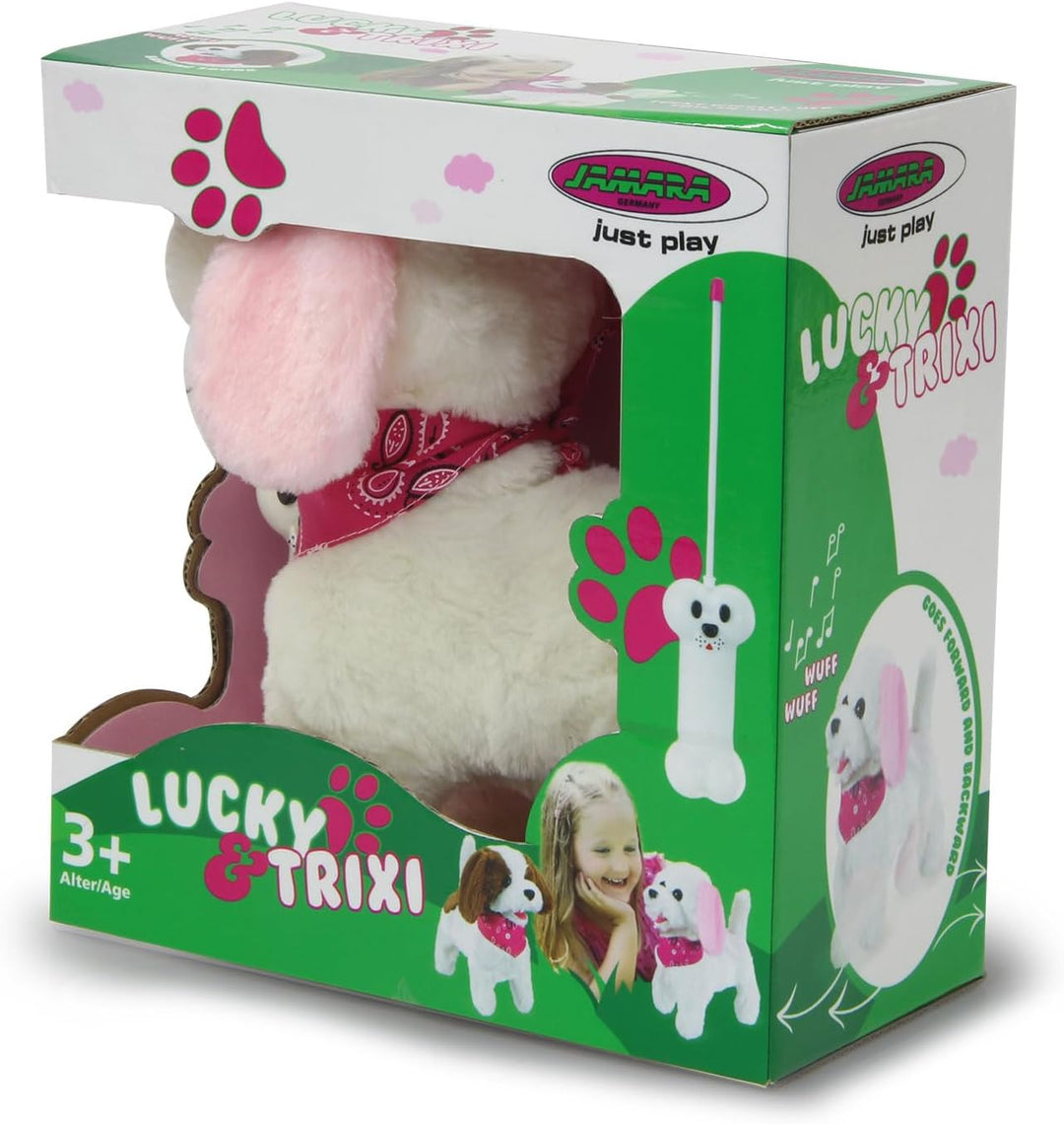 JAMARA Trixi RC Plüschhund 27MHz - laufender Hund mit Sound Plüsch, mit Fernsteuerung, Spielzeug Hun