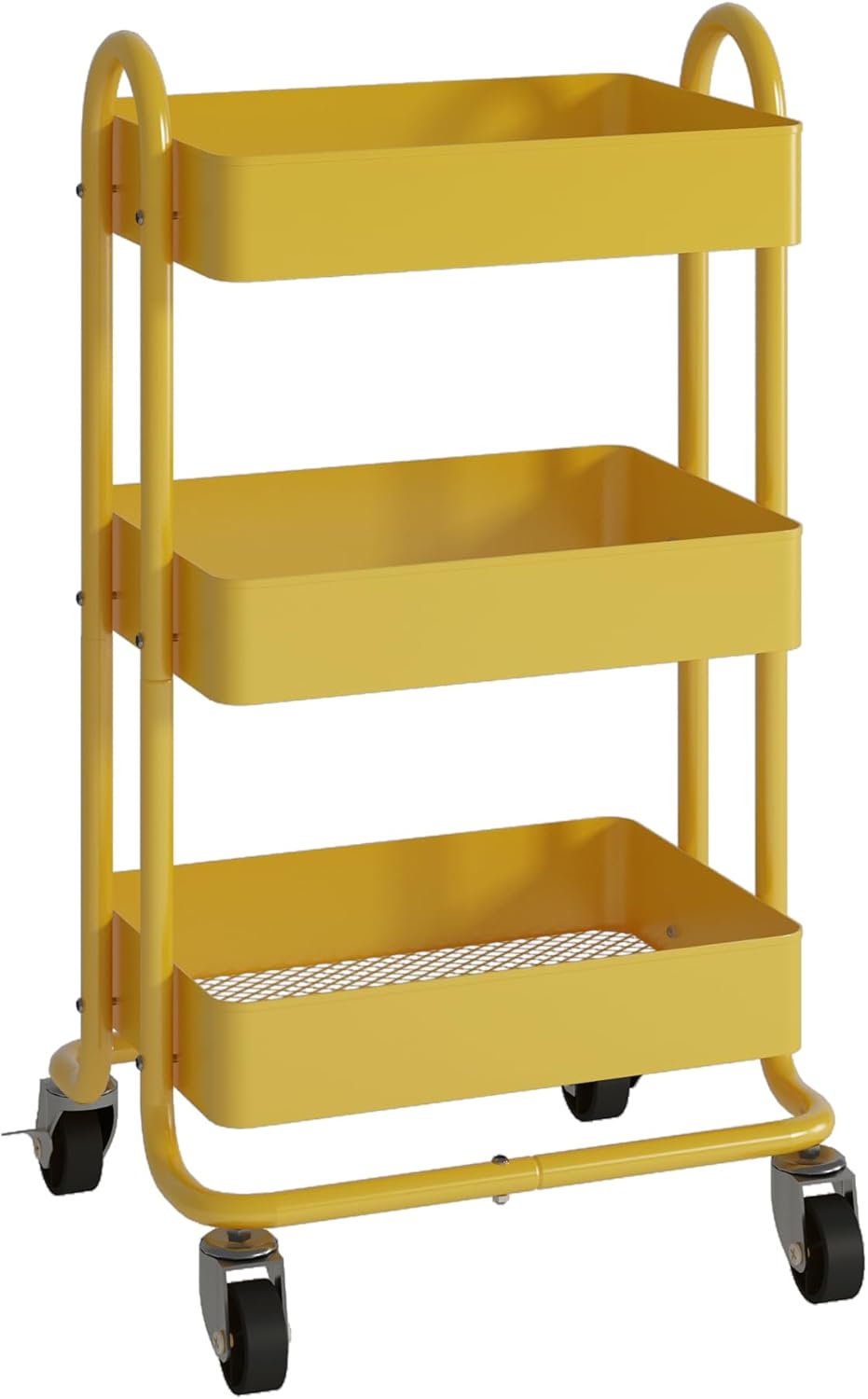 [en.casa] Servierwagen Pyhäntä Rollwagen mit 3 Ebenen Küchenwagen aus Metall Beistellwagen mit 2 Bre