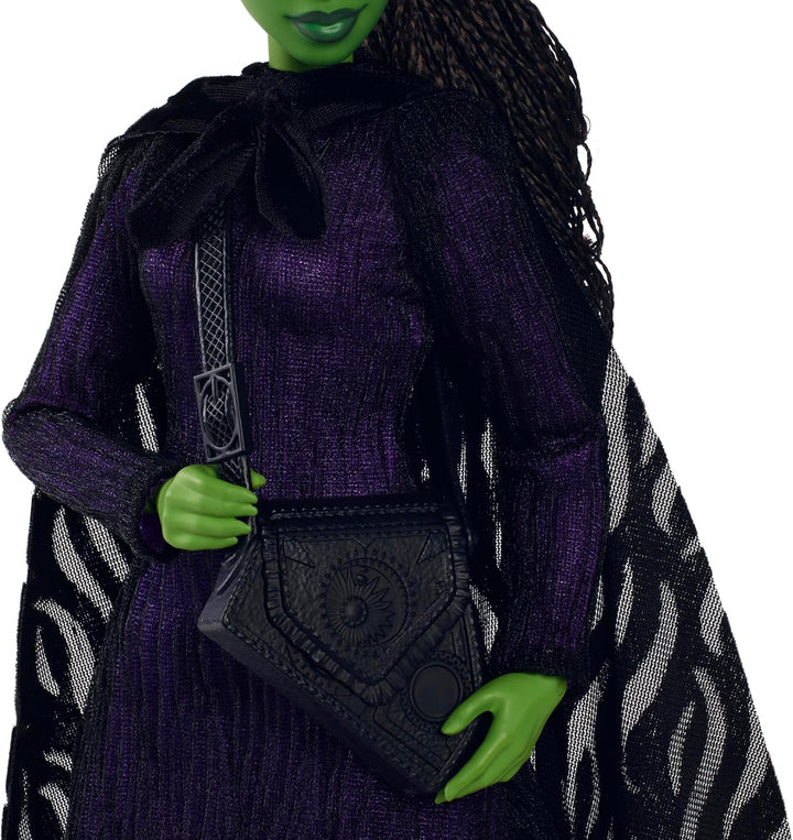 Mattel Wicked Elphaba Deluxe-Modepuppe und Accessoires, vom Film inspirierter Look mit geflochtenen