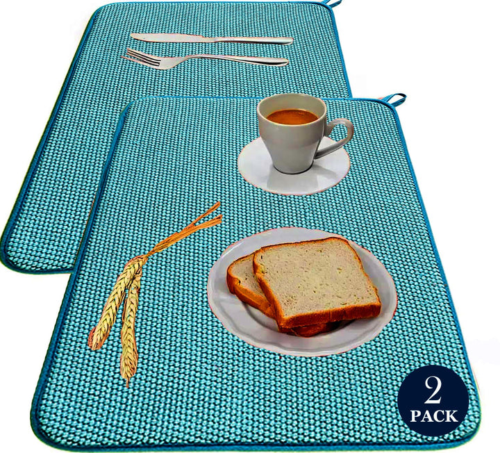 2 Stück abtropfmatte,Spülbecken-Trockenmatte,38cm*50cm Geschirr-Abtropfmatte,Mikrofaser Schutz für K