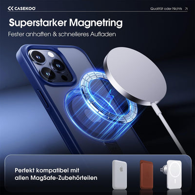 CASEKOO Magic Stand für iPhone 15 Pro Hülle für MagSafe [Militärschutz] [Unsichtbarer Ständer] Stoss