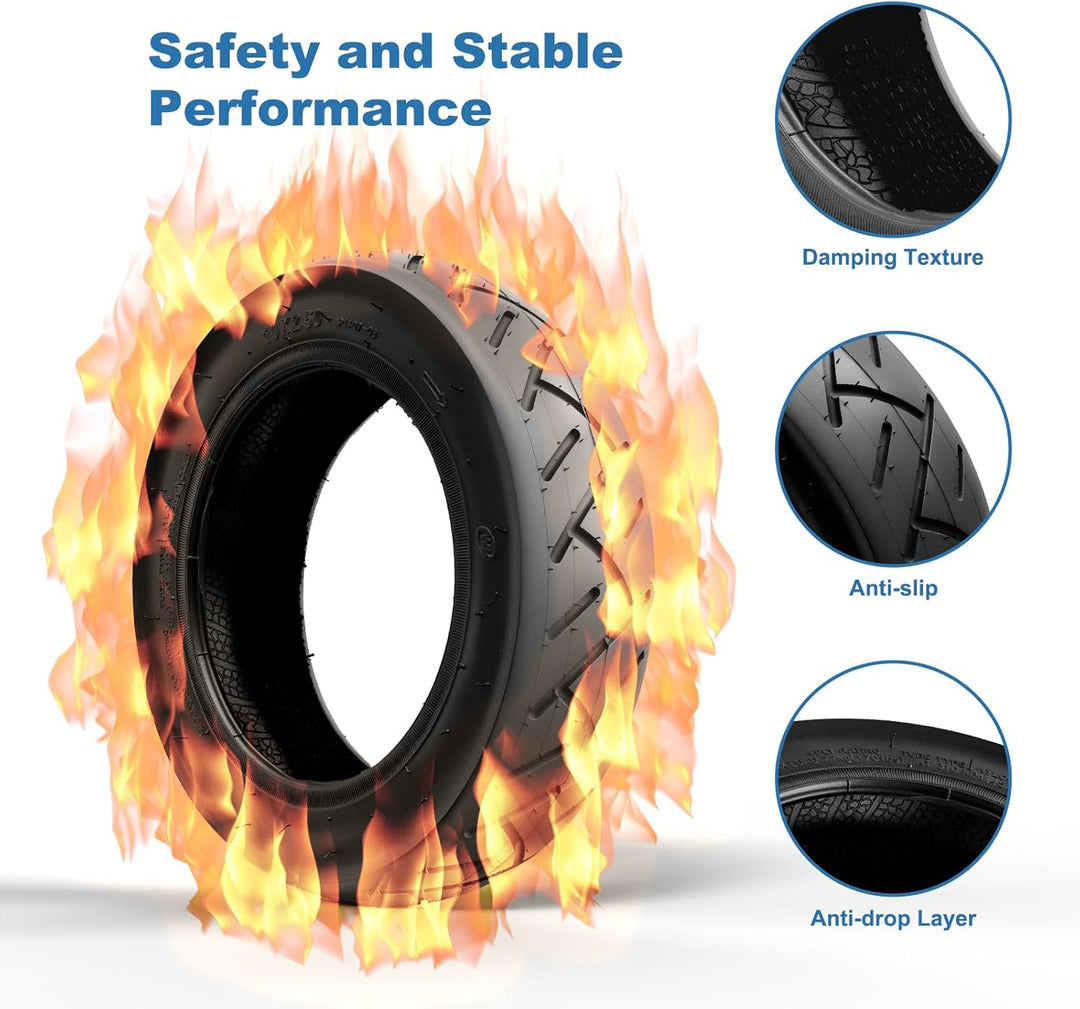 OUXI E-Scooter Reifen 10x2,50 Ersatzschlauch+Reifen 10 Zoll E Scooter Verdickter Schlauch60/70-6.5 E