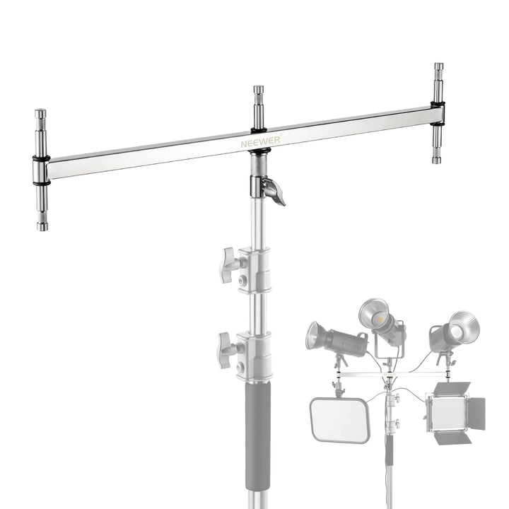 NEEWER klein Galgenarm mit Dreifach Kopf Adapter für C Stand/Lichtstativ, fünf 5/8" Mini Stiften, fü