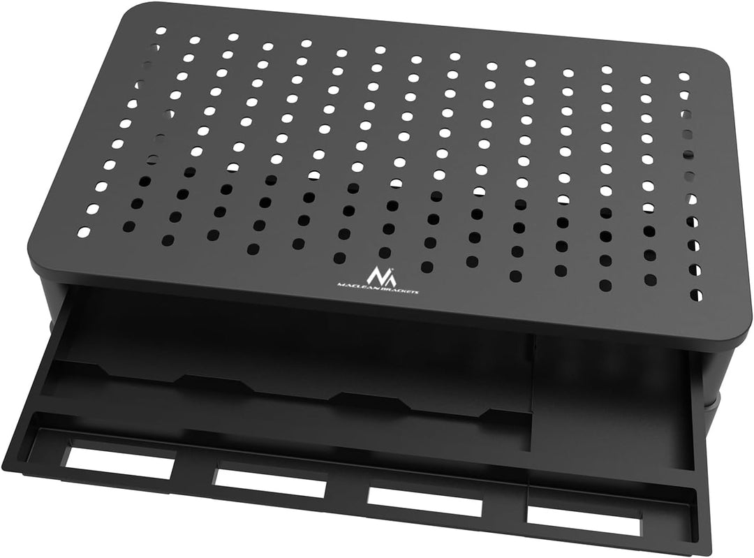 Maclean MC-946 Ergonomischer Monitor-/Laptop-Ständer mit Schublade, 13-32 Zoll Bildschirmgrösse, Höh