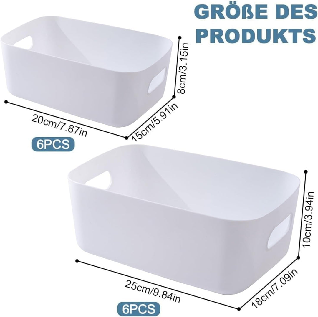12 Stück Aufbewahrungsbox,Aufbewahrungskorb Kunststoff,Aufbewahrungsboxen storage boxes mit Griff fü