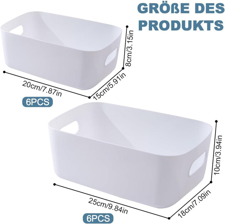 12 Stück Aufbewahrungsbox,Aufbewahrungskorb Kunststoff,Aufbewahrungsboxen storage boxes mit Griff fü