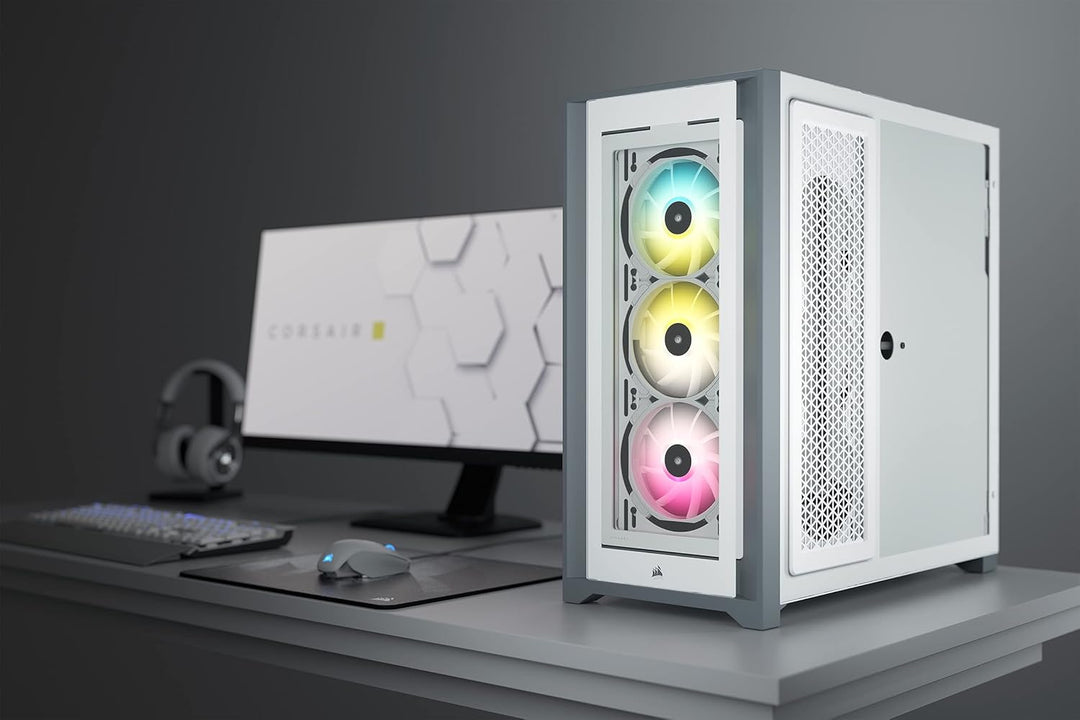 Corsair iCUE 5000X RGB Mid-Tower-ATX-PC-Smart-Gehäuse mit Gehärtetem Glas (Vier Paneele aus Gehärtet