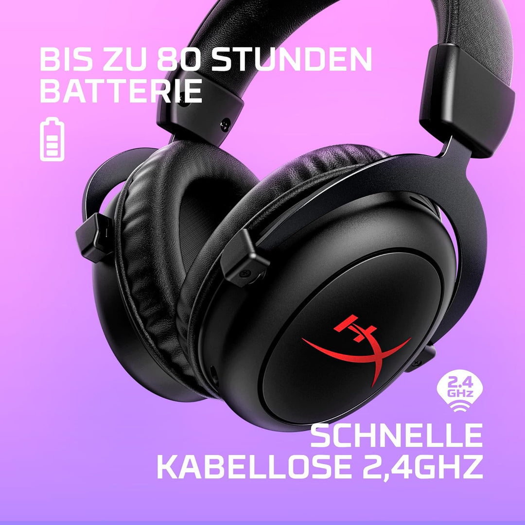 HyperX Cloud II Core Wireless - Gaming Headset for PC, DTS Headphone:X Spatial Audio, Memory Foam Ea