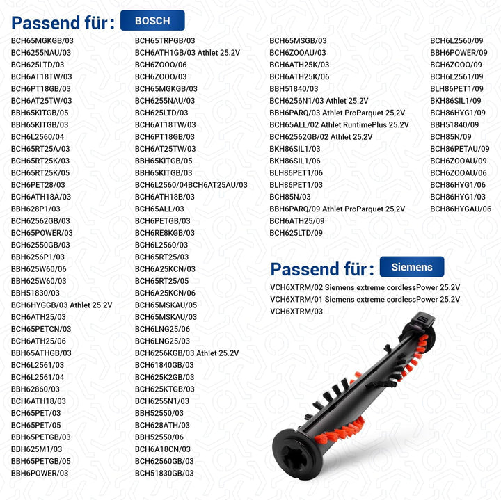 VIOKS Walzenbürste 257 mm Ersatz für Bosch Bürste 00576599 & Bürstenrolle für Staubsauger Bosch Athl
