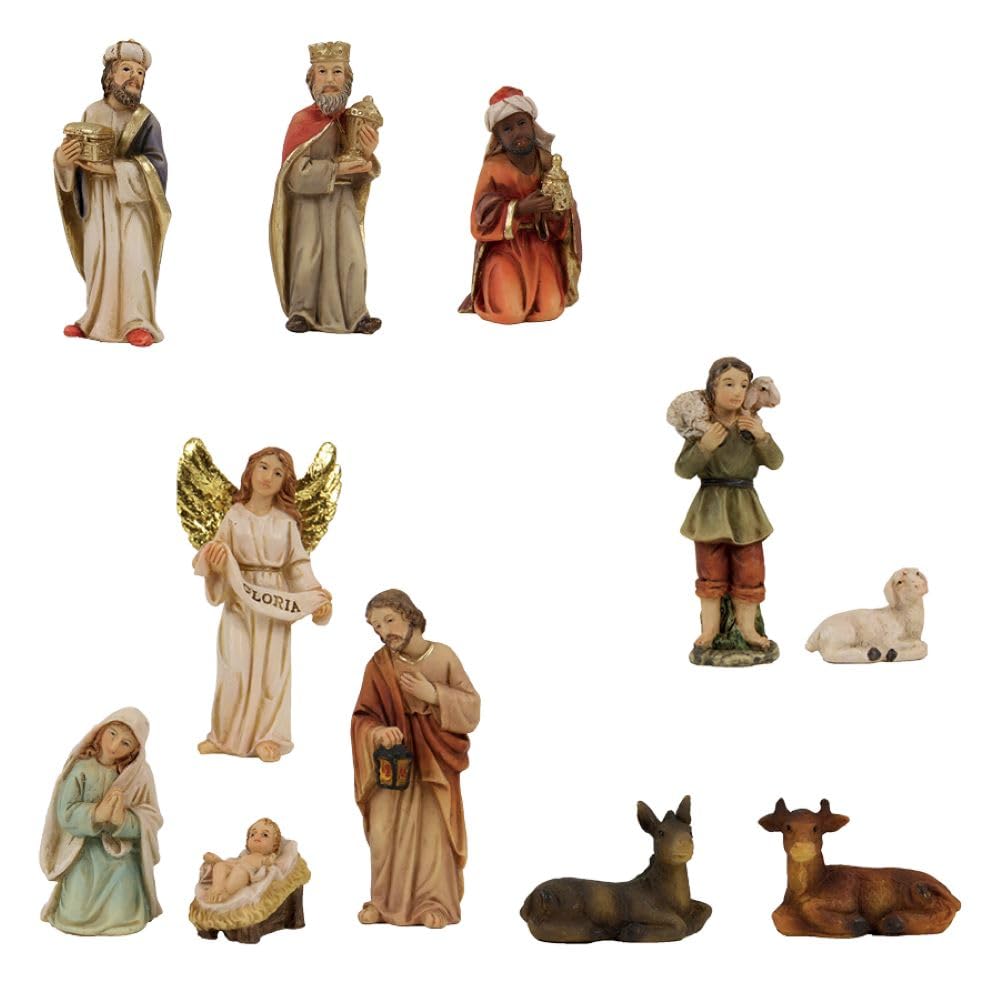 FADEDA 11x Krippenfiguren/Höhe:8 cm/handbemalt/detailgetreue Krippen Figuren - Weihnachten Tisch Dek