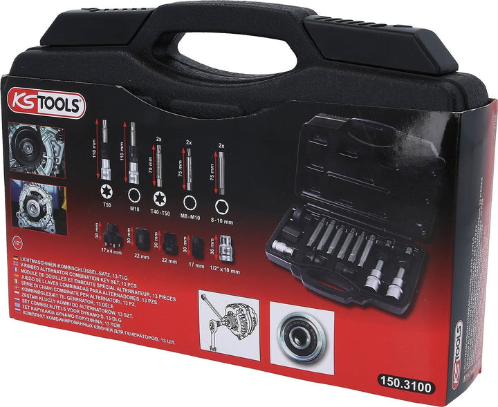 KS Tools 150.3100 Lichtmaschinen-Kombischlüssel-Satz, 13-tlg.