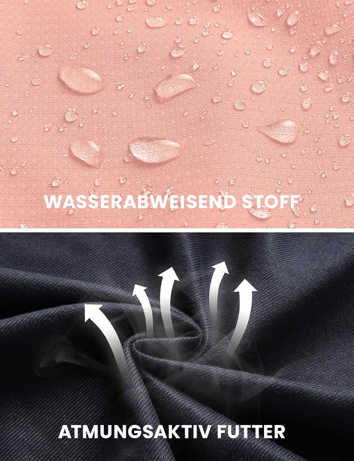 donhobo Damen Wanderjacke Outdoor Jacke Leichte Übergangsjacke Winddichte Jacke Wasserdicht Regenjac