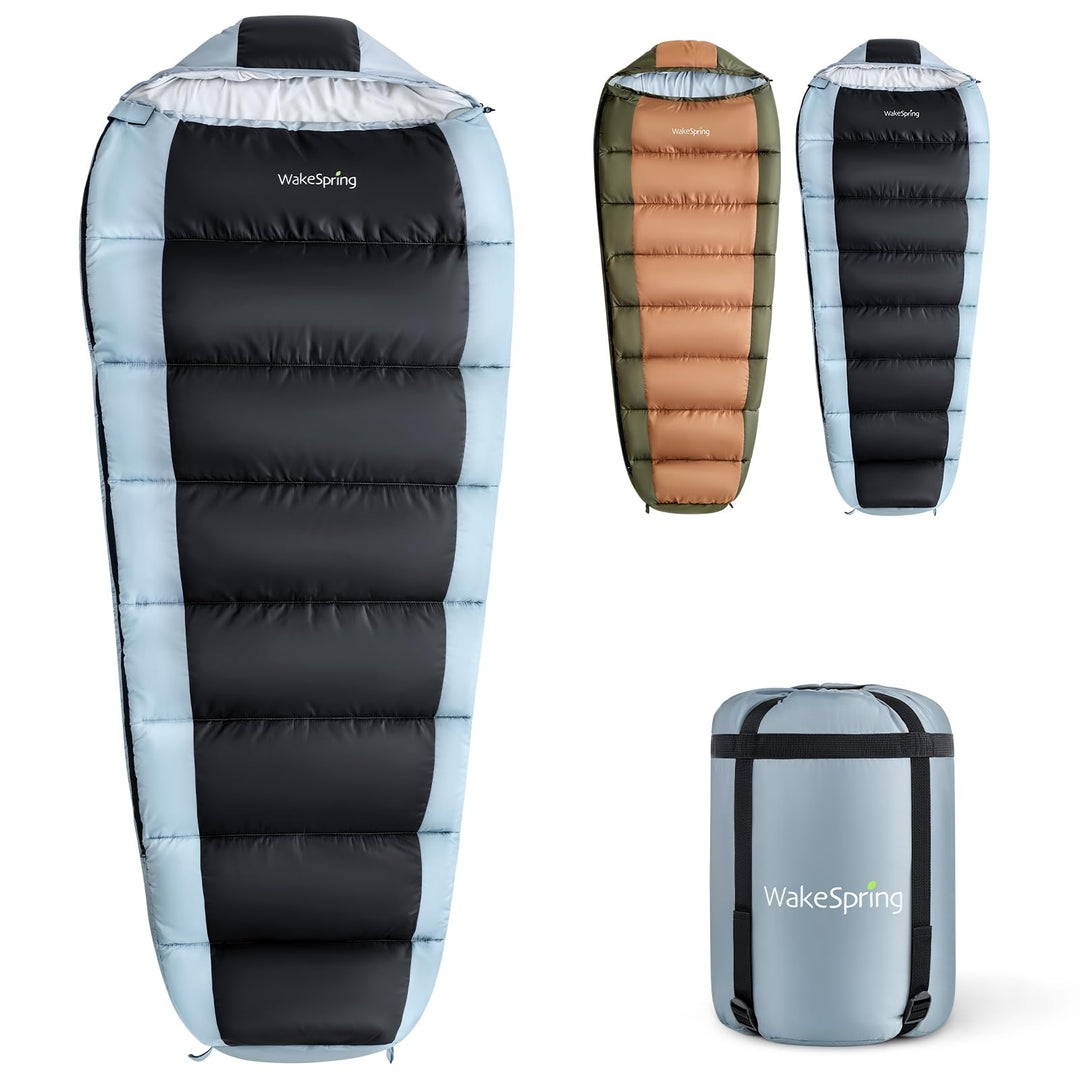 Schlafsack Erwachsene 450GSM, 3-Jahreszeiten Mumienschlafsack Outdoor, wasserabweisender Camping Sch