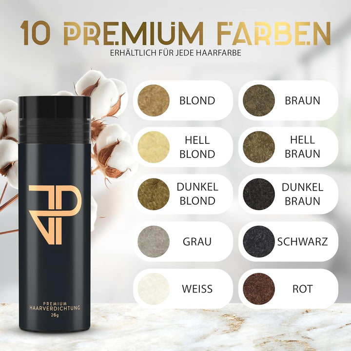 JP Confidence - Premium Streuhaar zur Haarverdichtung - Friseurqualität - 100% natürlich - Authentis
