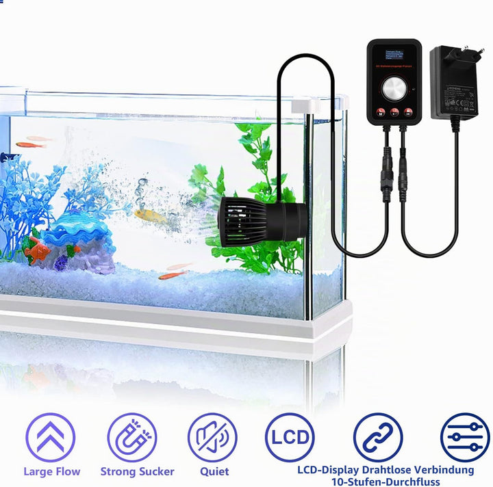 CONQUERALL 28W DC 24V Wave Maker 550-3910GPH Marine Aquarium Reef Powerhead 10-Speed Flow Controllab
