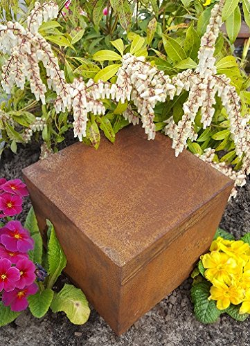 Quader Würfel 20/20/20 cm Cortenstahl Roststahl Dekoquader
