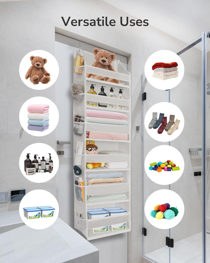 ULG Over The Door Organizer mit 6 grossen Fächern, 12 Seitentaschen, 50lbs Gewichtskapazität für Sch