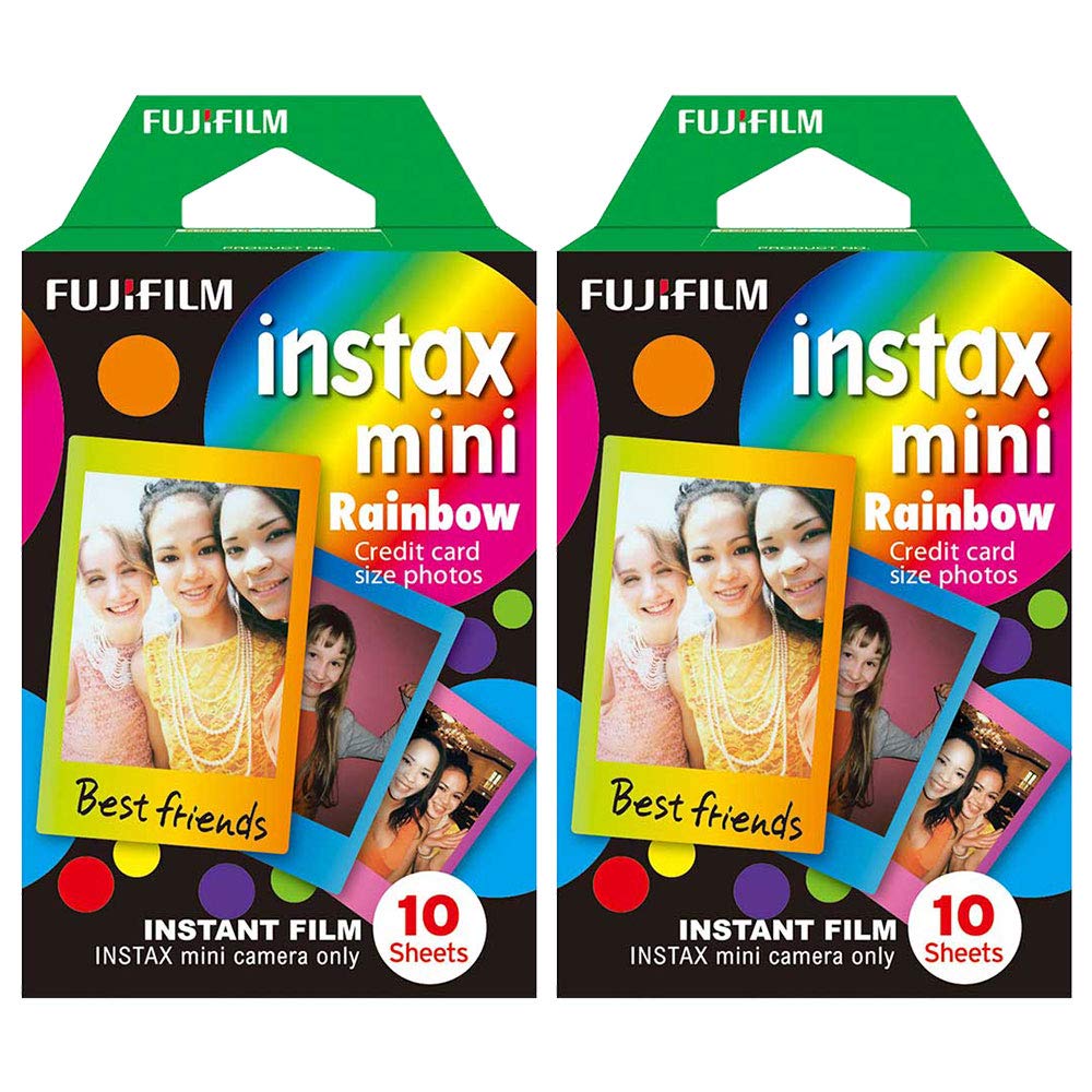 Fuji Instax Mini Sofortbildfilm für Fujifilm Instax Mini Kameras, Regenbogenfarben, 20 Stück