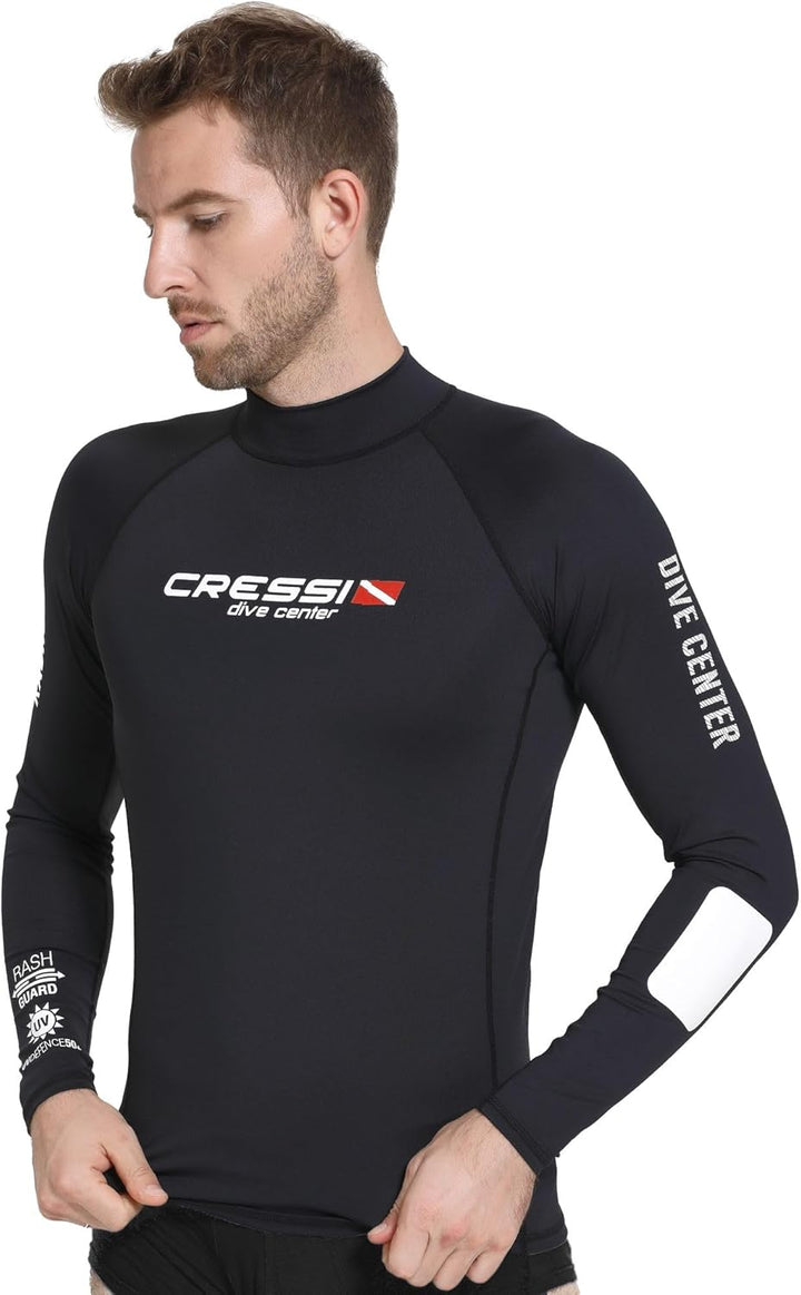 Cressi Dive Center Man Rash Guard Long/SL - Protective Langarm Schwarz Rash Guard für SUP und Wasser