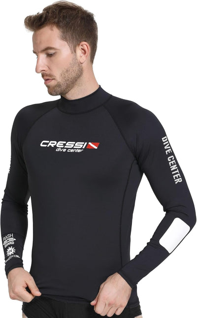 CRESSI Dive Center Man Rash Guard Long/SL - Protective Langarm Schwarz Rash Guard für SUP und Wasser