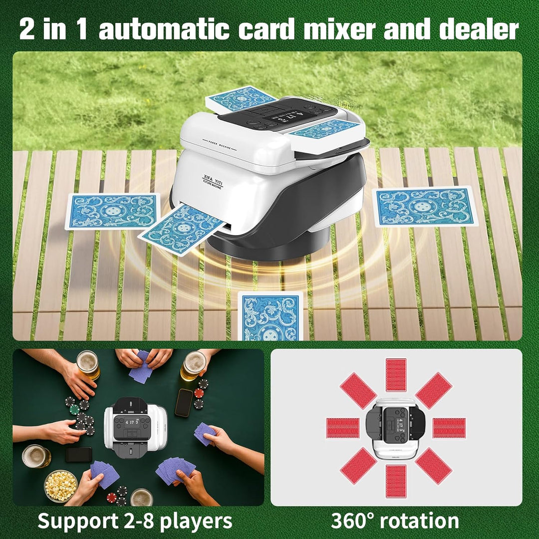 2 in 1 Automatische Kartenmischer und Kartensender mit grosser Akkulaufzeit – Kartenmischmaschine El