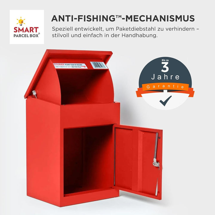 Smart Parcel Box, mittelgrosser Paketbriefkasten mit Paketfach und Briefkasten, sicherer Paketkasten