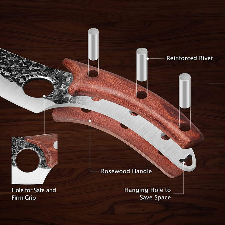 Handgeschmiedetes Kochmesser, 5.5' Japanischer Stil Hackmesser, Fleischmesser, Deutscher Kohlenstoff