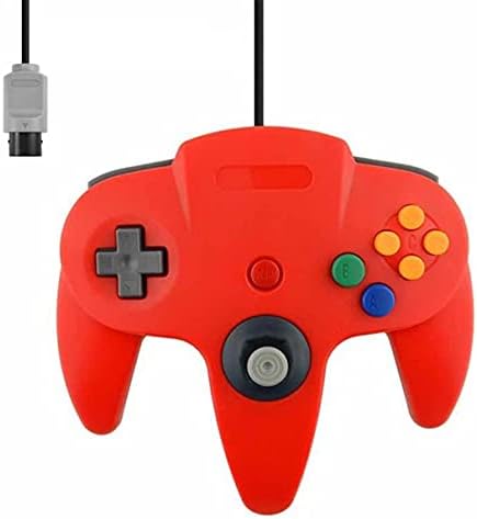 2 Controller Für Nintendo 64 N64 Farbe nach Wahl Kabelgebunden Gamepad Joypad (Rot/Blau), Rot/Blau