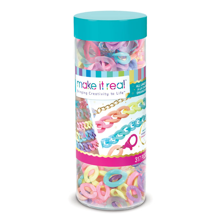 Make It Real All Linked Up Armband-Bastelset mit Kunststoffglieder und Ketten – DIY Freundschaftssch