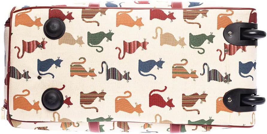 Signare Gobelin-Reisetasche Übernachtungstaschen Wochenendtasche mit Rad für Frauen mit Gartenblume