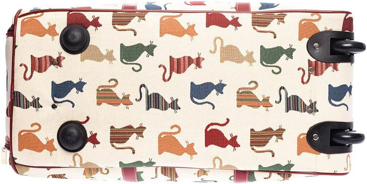 Signare Gobelin-Reisetasche Übernachtungstaschen Wochenendtasche mit Rad für Frauen mit Gartenblume