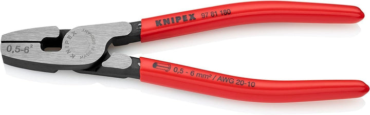 Knipex Crimpzange für Aderendhülsen mit Fronteinführung mit Kunststoff überzogen 180 mm 97 81 180