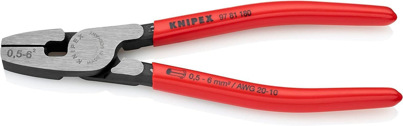 Knipex Crimpzange für Aderendhülsen mit Fronteinführung mit Kunststoff überzogen 180 mm 97 81 180