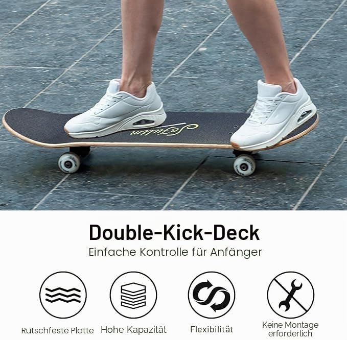 Sefulim Skateboard Adult Komplettboard 31 x 8 Zoll£¬ mit ABEC-7 Kugellager 7 Layer Ahorn f¨¹r Anf?ng