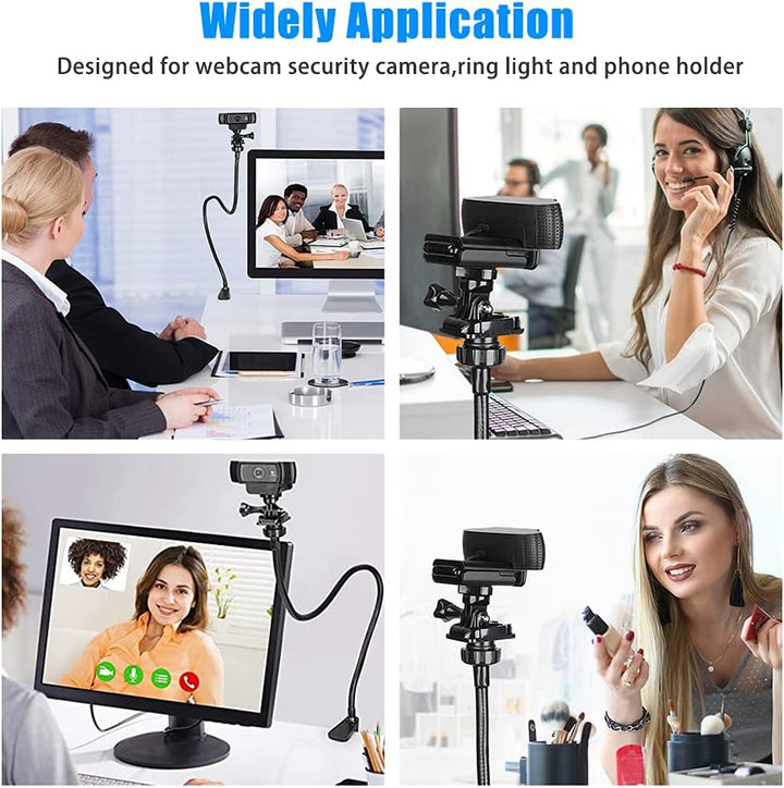Webcam-Halterung, 25Zoll Webcam-Ständer 360° verstellbarer Schwanenhals-Armhalterung Flexibler Tisch