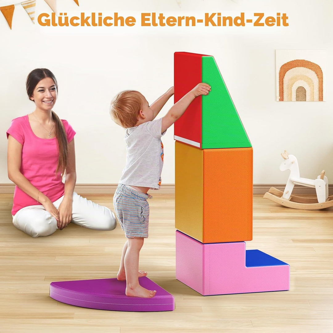 Baby-Schaumstoffbausteine, Softplay-Set für Kleinkinder von 1–3 Jahren, Baby-Kletterturm mit Rutsche