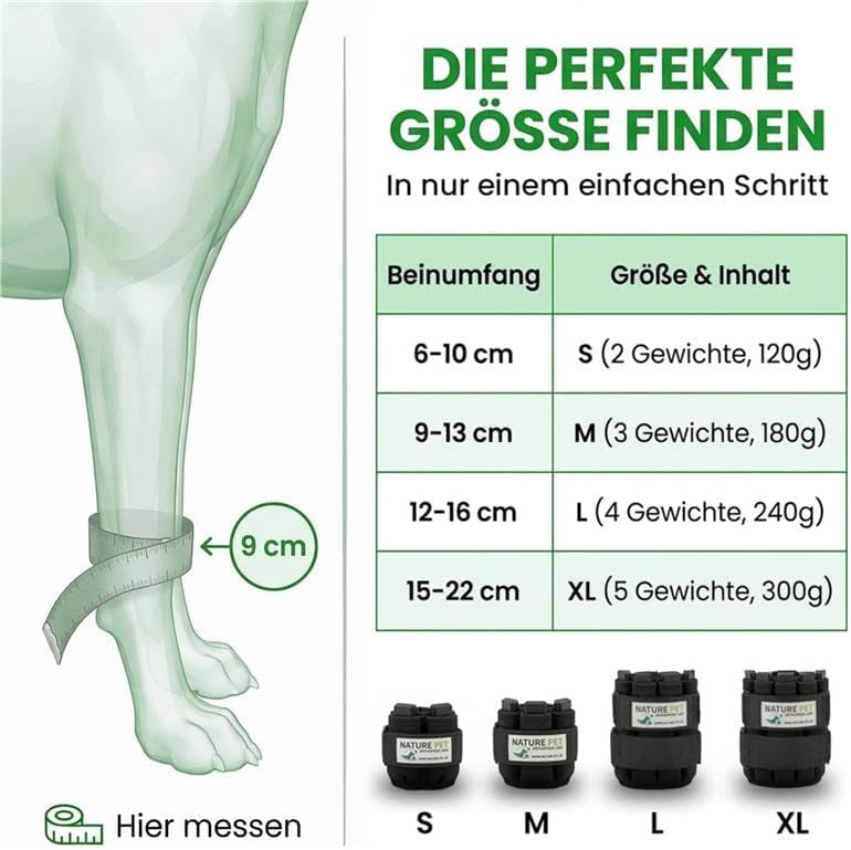 Nature Pet Therapiemanschette/Trainingsbandage mit Gewichten für Hunde (XL), XL