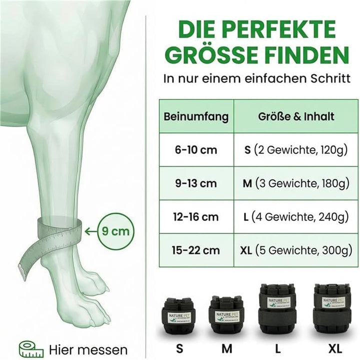 Nature Pet Therapiemanschette/Trainingsbandage mit Gewichten für Hunde (XL), XL