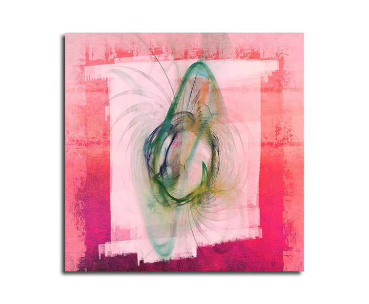 Paul Sinus Art Zwiegespann - Abstrakt392_60x60cm Bild Yin Yan rot gelb Feng Shui auf Leinwand Abstra