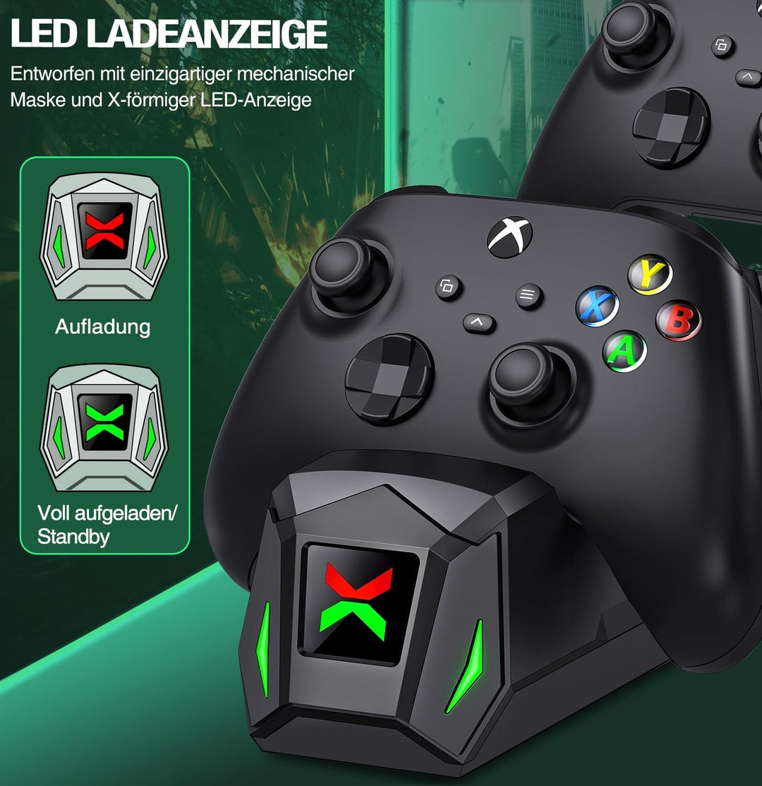Controller Ladestation mit 2x5520mWh Akku für Xbox Serie X|S, Battery Pack für Xbox One/One S/X/Elit