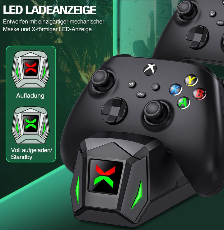 Controller Ladestation mit 2x5520mWh Akku für Xbox Serie X|S, Battery Pack für Xbox One/One S/X/Elit