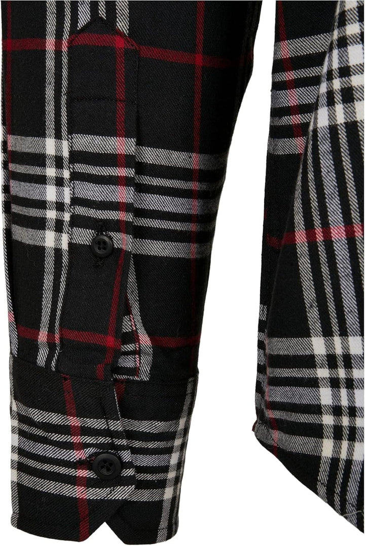 Urban Classics Herren Classic Checked Shirt Hemd S Black/Red, S Black/Red