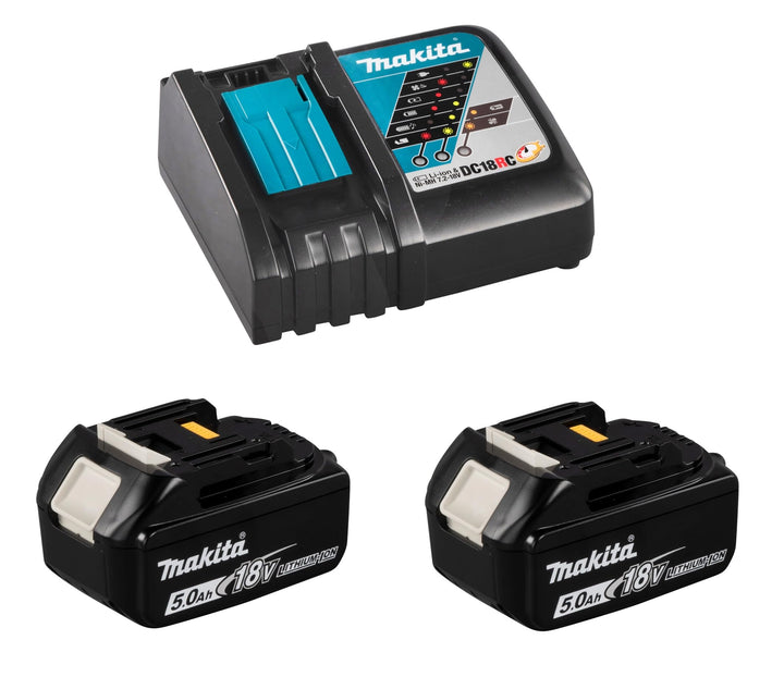 Makita Power Source Kit Li 18V mit 2x BL1850B Akku 5,0Ah + DC18RC Ladegerät (197570-9)