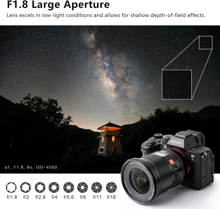 VILTROX 16mm F1,8 f/1,8 Vollbild Weitwinkel Autofokus Objektiv mit LCD Bildschirm Objektiv Kompatibe