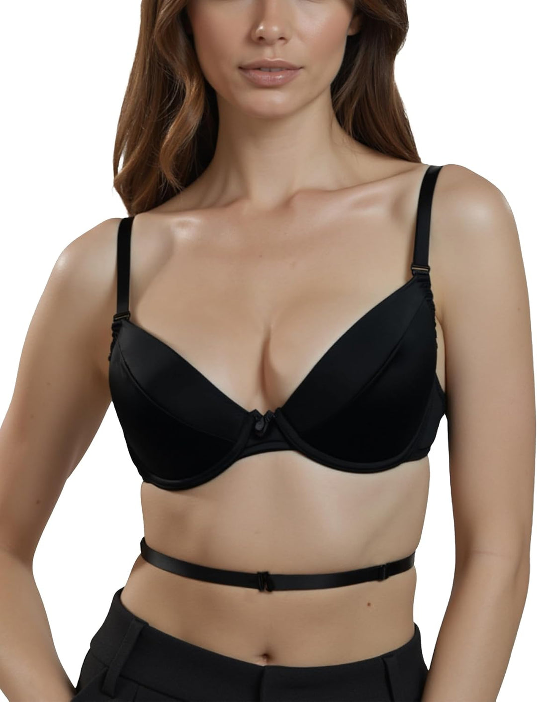 VIVISENCE Kate 1011 Push-Up BH Dame Maximizer Multiway Rückenfrei Abnehmbar 70F Schwarz, 70F Schwarz