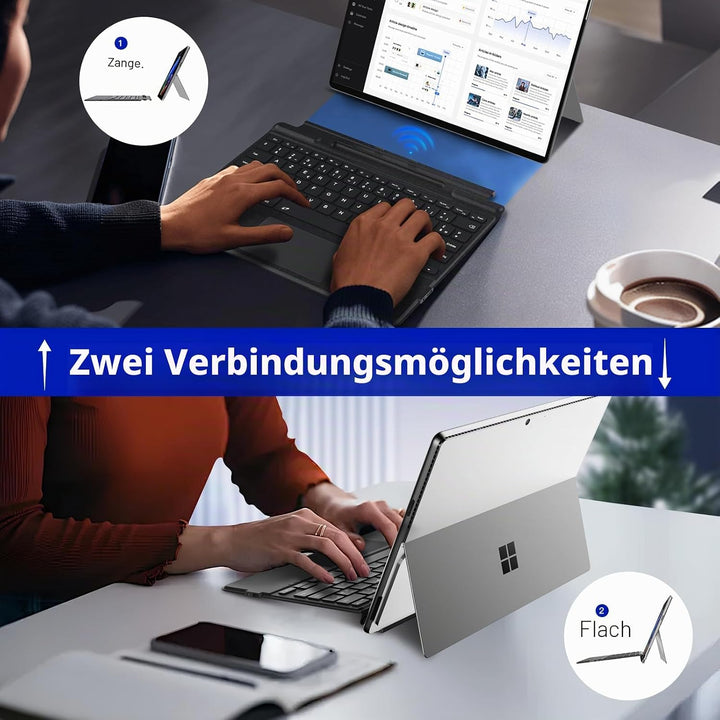 MoKo French Touchpad Bluetooth Tastatur für 13 Zoll Microsoft Surface Pro 11/ Pro 10/ Pro 9/ Pro 8/